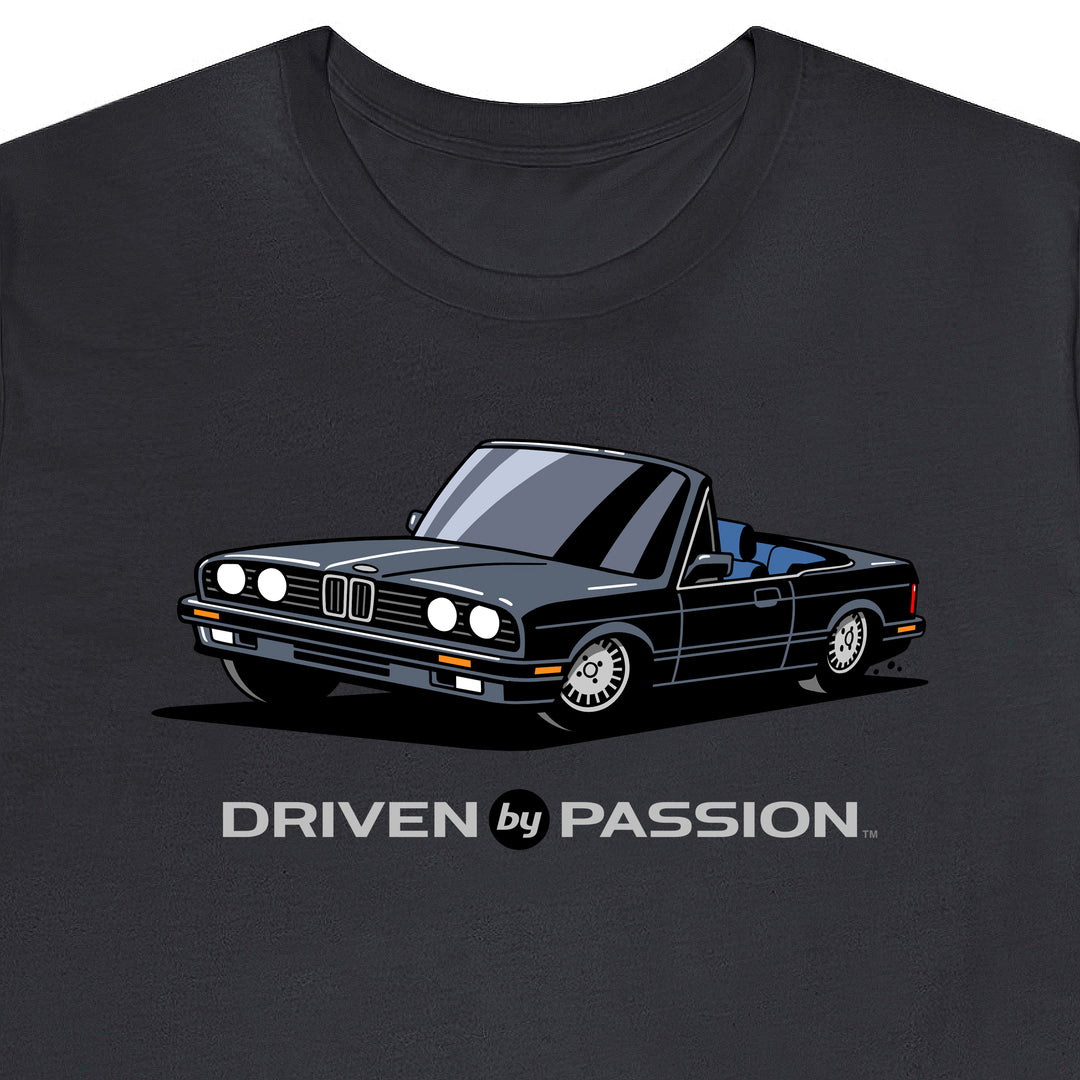 Dark Silver over Blue E30 Convertible T-Shirt (1988-1994)