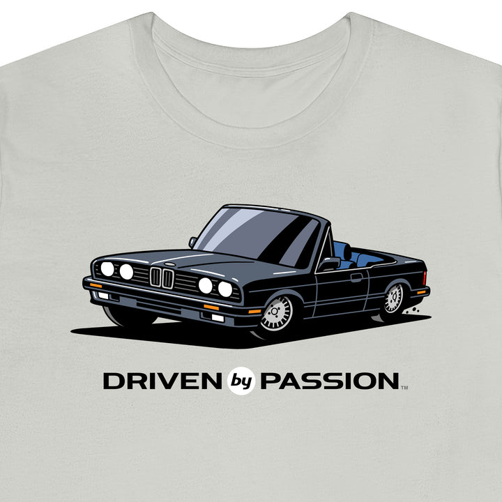 Dark Silver over Blue E30 Convertible T-Shirt (1988-1994)
