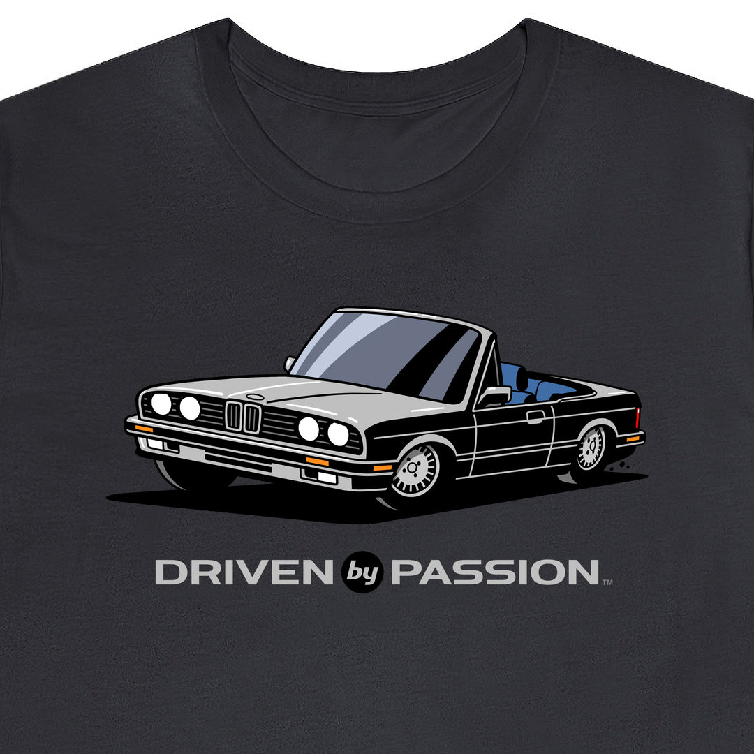 Light Gray over Blue E30 Convertible T-Shirt (1988-1994)