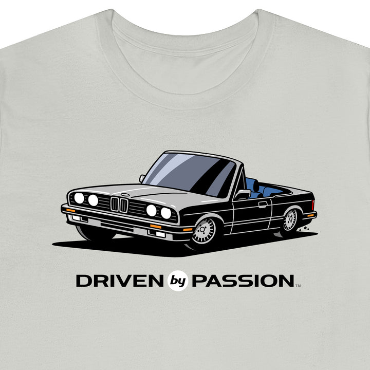 Light Gray over Blue E30 Convertible T-Shirt (1988-1994)
