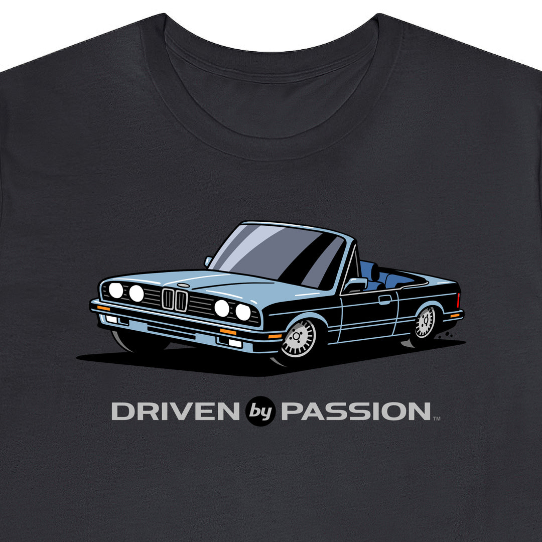 Light Silver-Blue over Blue E30 Convertible T-Shirt (1988-1994)
