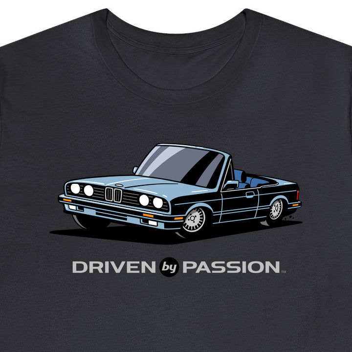 Light Silver-Blue over Blue E30 Convertible T-Shirt (1988-1994)
