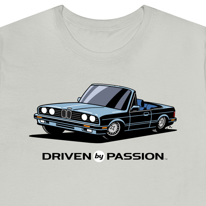 Light Silver-Blue over Blue E30 Convertible T-Shirt (1988-1994)