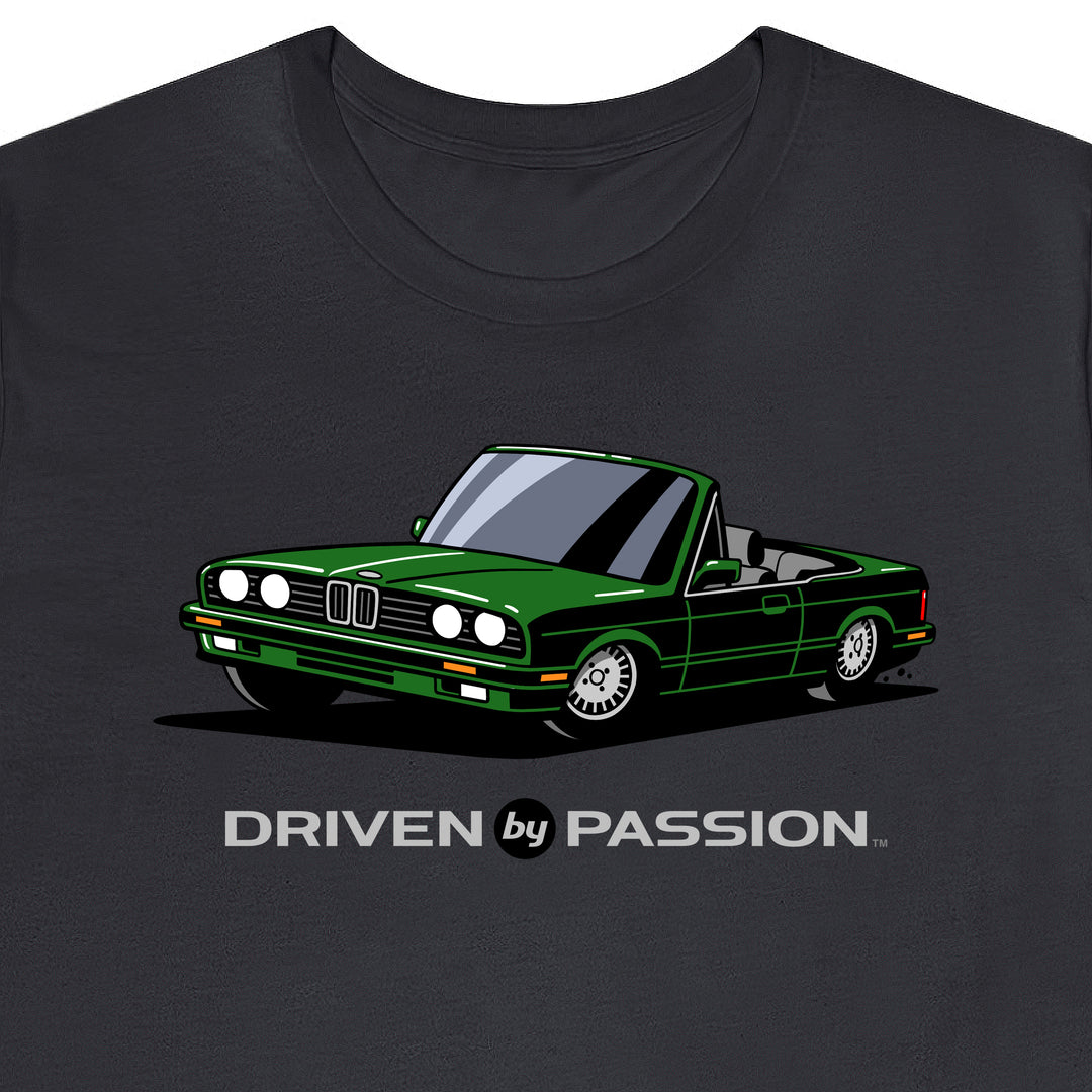 Dark Green over Gray E30 Convertible T-Shirt (1988-1994)