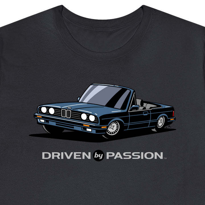 Dark Silver-Blue over Gray E30 Convertible T-Shirt (1988-1994)