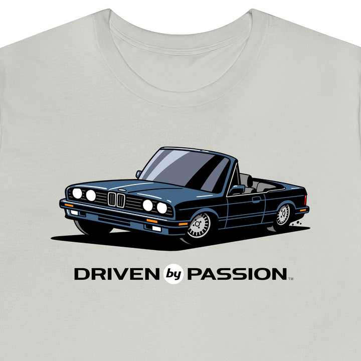 Dark Silver-Blue over Gray E30 Convertible T-Shirt (1988-1994)
