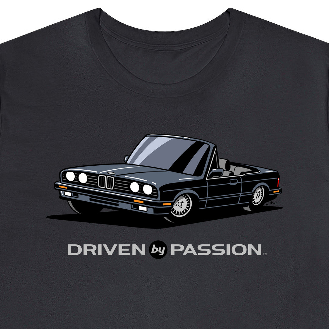 Dark Silver over Gray E30 Convertible T-Shirt (1988-1994)