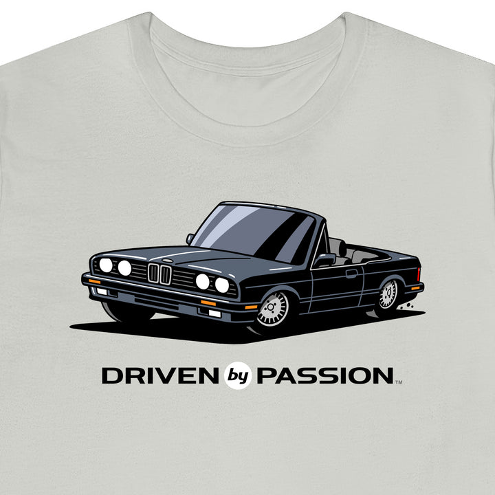 Dark Silver over Gray E30 Convertible T-Shirt (1988-1994)
