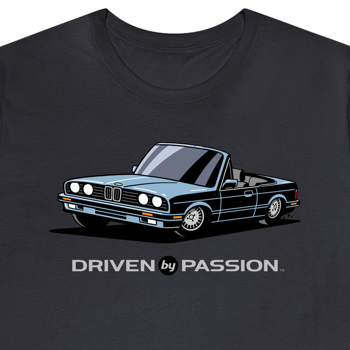 Light Silver-Blue over Gray E30 Convertible T-Shirt (1988-1994)