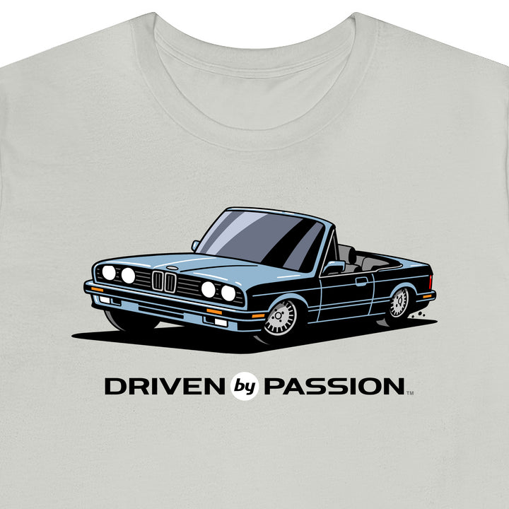 Light Silver-Blue over Gray E30 Convertible T-Shirt (1988-1994)