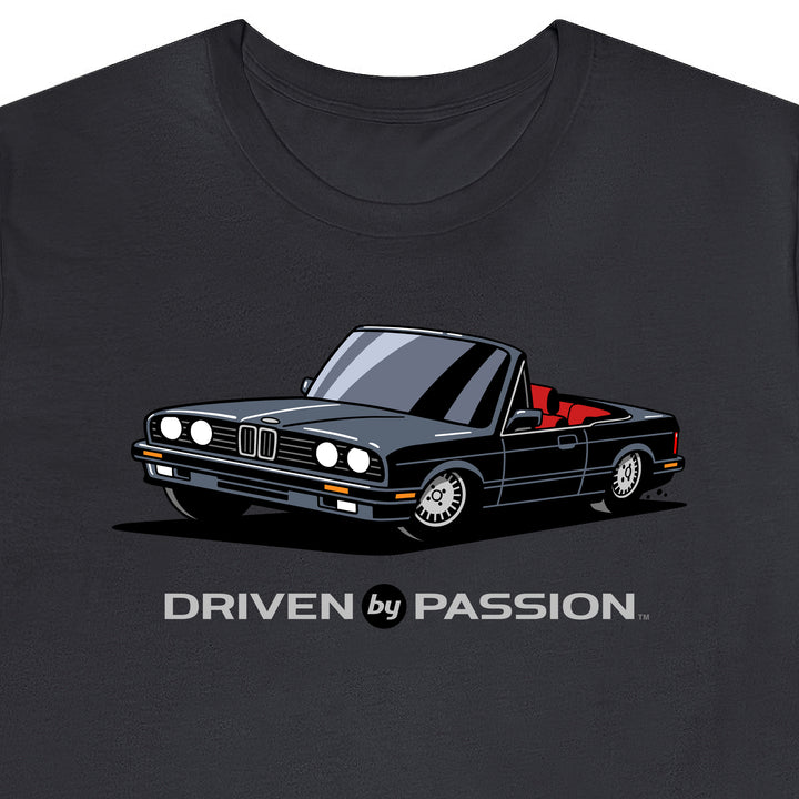 Dark Silver over Red E30 Convertible T-Shirt (1988-1994)