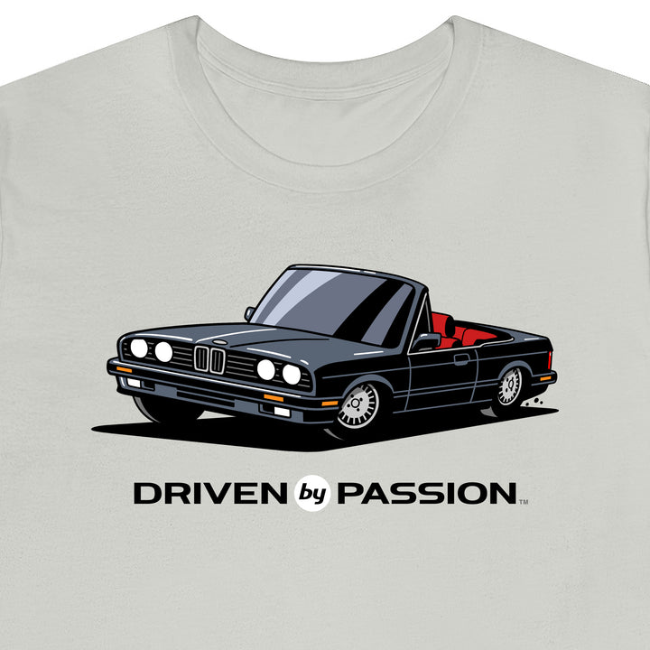 Dark Silver over Red E30 Convertible T-Shirt (1988-1994)