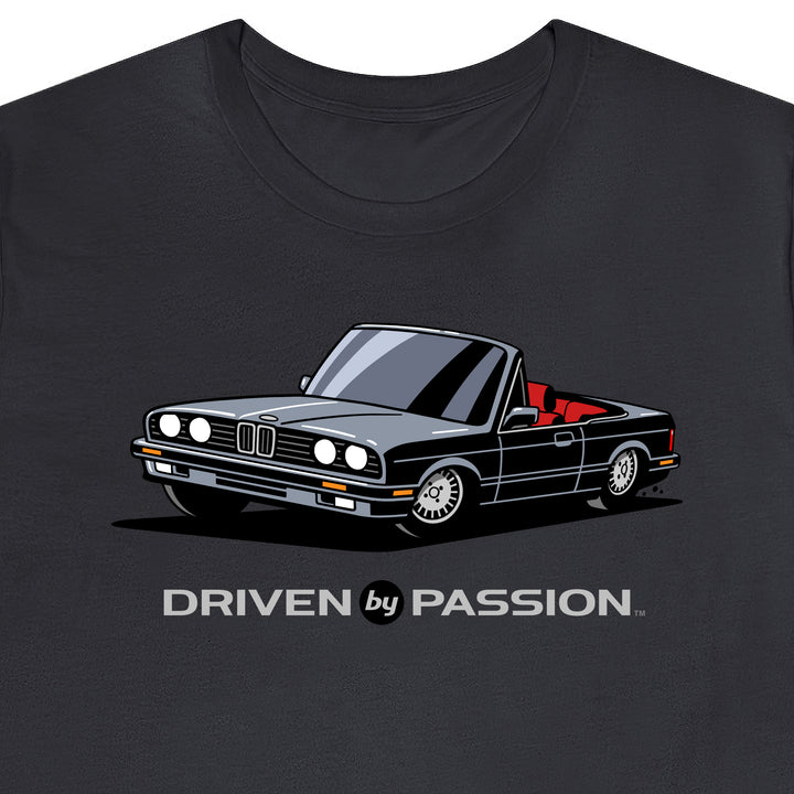 Medium Silver over Red E30 Convertible T-Shirt (1988-1994)