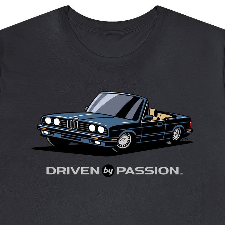 Dark Silver-Blue over Tan E30 Convertible T-Shirt (1988-1994)