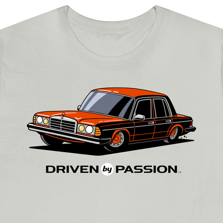Red-Orange W123 Sedan (Hubcap Wheels) T-Shirt